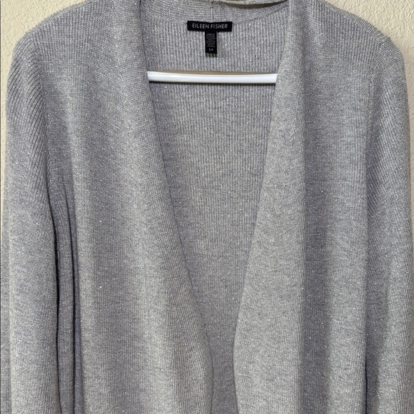 Eileen Fisher Metallic Merino Wool Open Cardigan - Picture 4 of 9